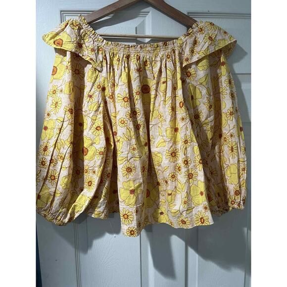 FREE PEOPLE Miss Daisy Cotton Printed Top Multicolor Petite S A001778 - Picture 3 of 12